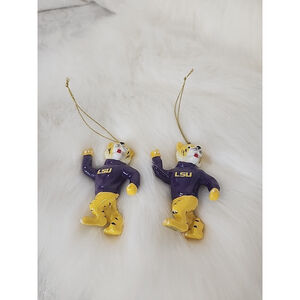 NCAA LSU Tigers Porcelain Mascots Christmas Tree Ornament Set